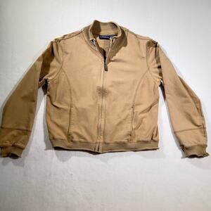 Catalina Fleece Full Zip Jacket Woman Medium 8/10 Tan Slash Pockets High Collar